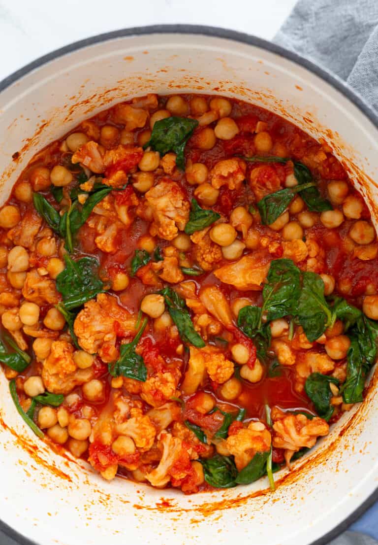 Roasted Cauliflower and Chickpea Stew