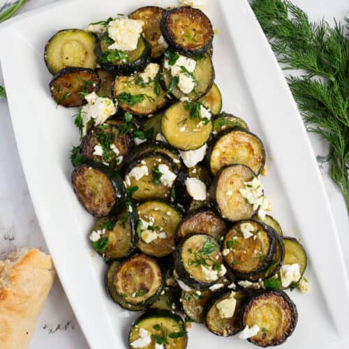 Zucchini with Vinegar and Feta.