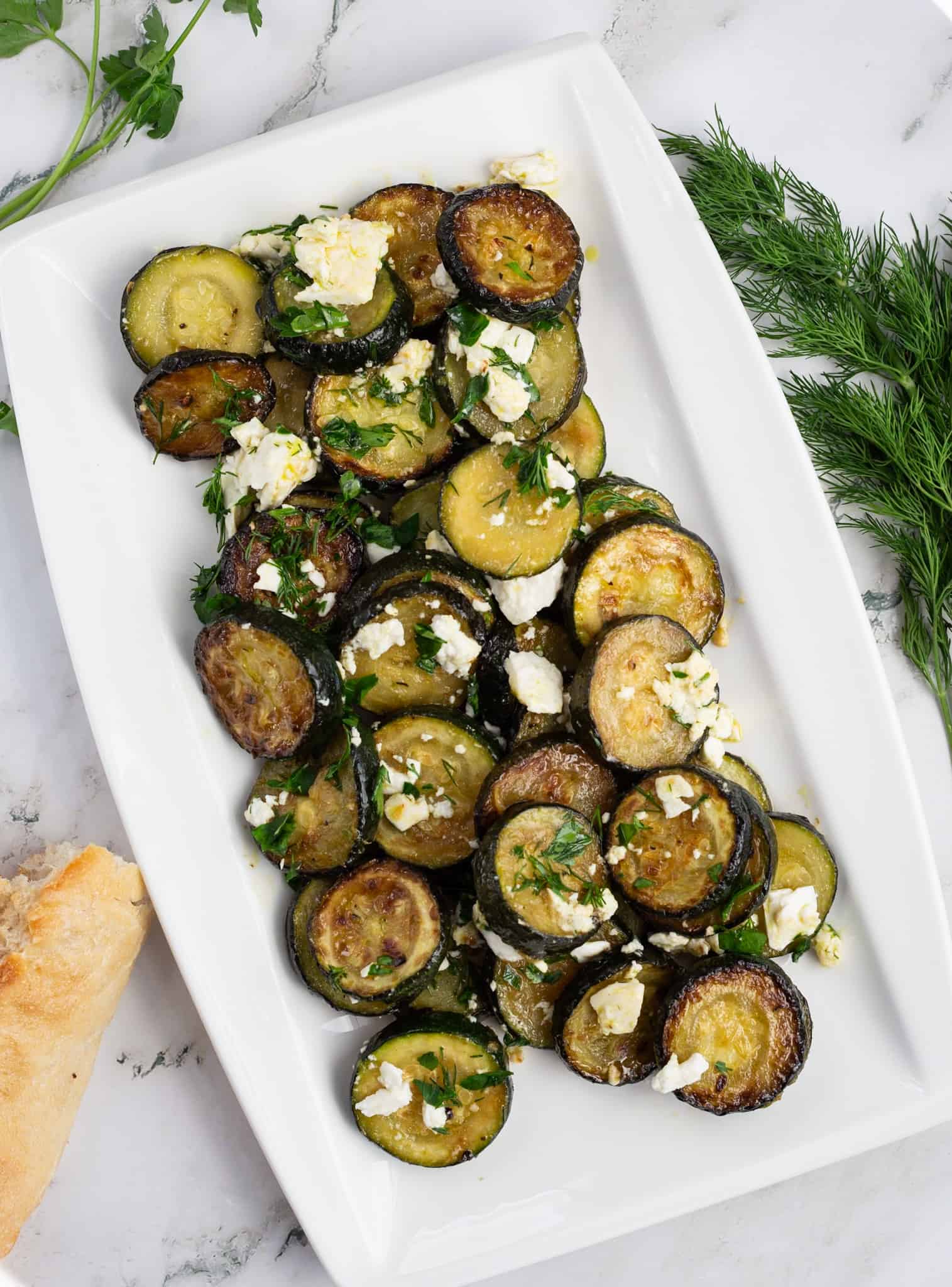 Zucchini with Feta and Vinegar.