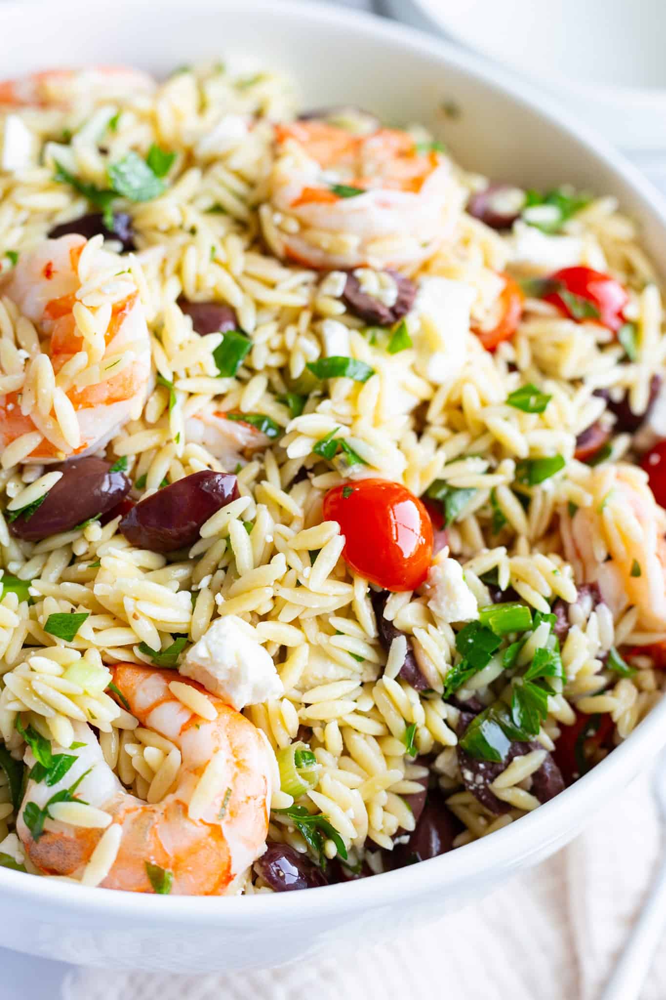 Mediterranean Shrimp Orzo Salad.