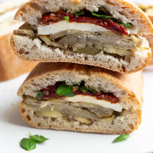 Eggplant and Mozzarella Sandwiches.