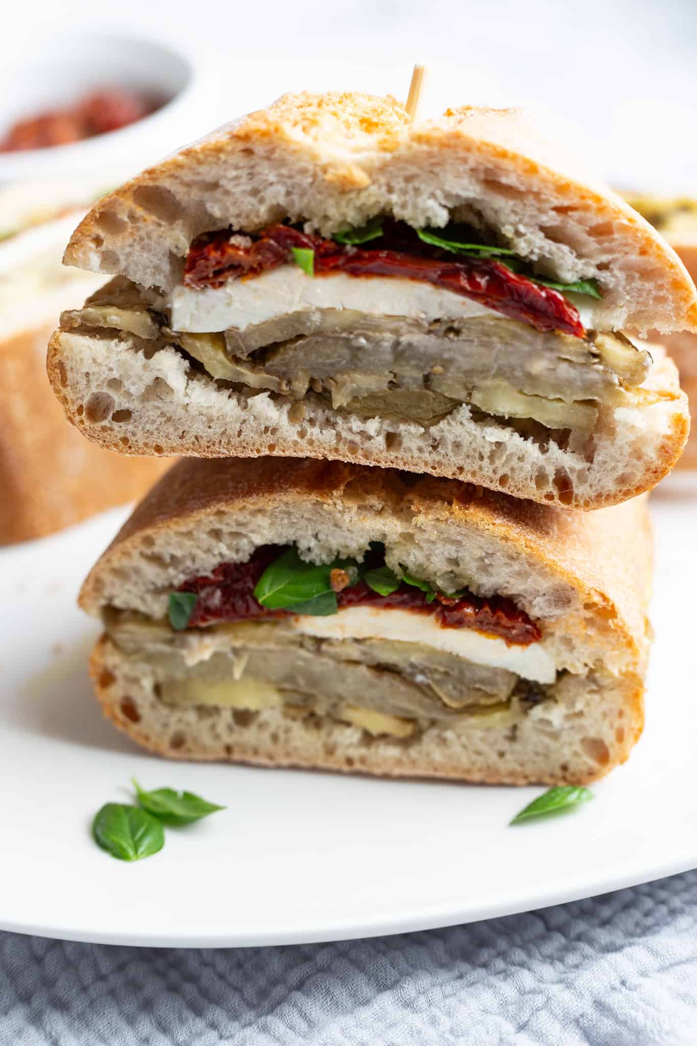 Eggplant and Mozzarella Sandwiches.