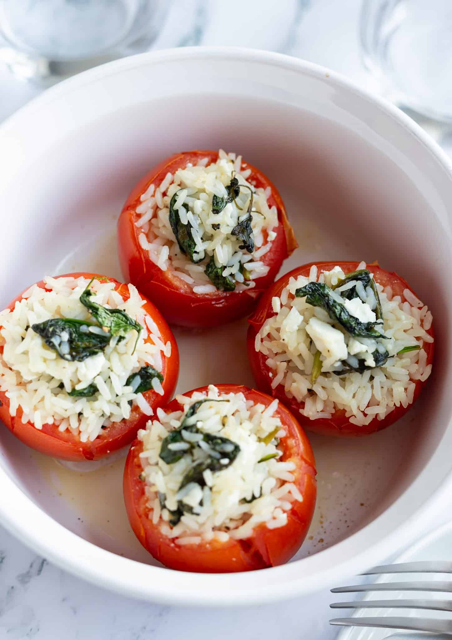 Stuffed Tomatoes with Rice.