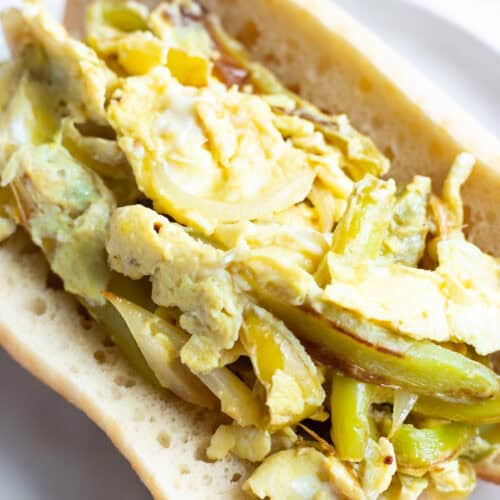 Peppers and Eggs Sandwich.